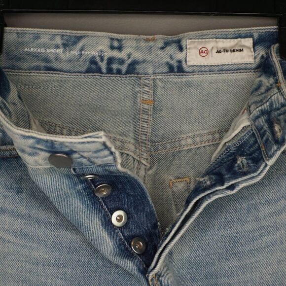 New AG Alexxis High Rise Wedgie Distressed Cut Off Denim Shorts size 25 - Picture 13 of 14